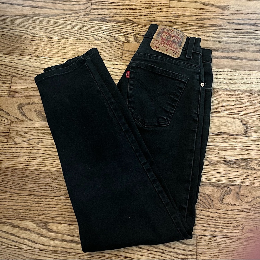 Vintage Levi’s 550 Relaxed Fit Tapered Leg Black Jeans